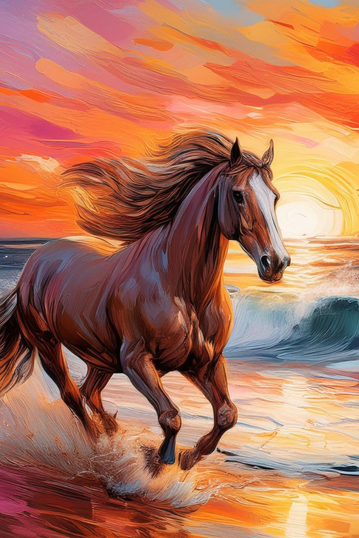 Paint by Numbers – Horse at Sunset on the Beach