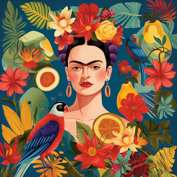 Paint by Numbers – Frida with Birds and Fruit