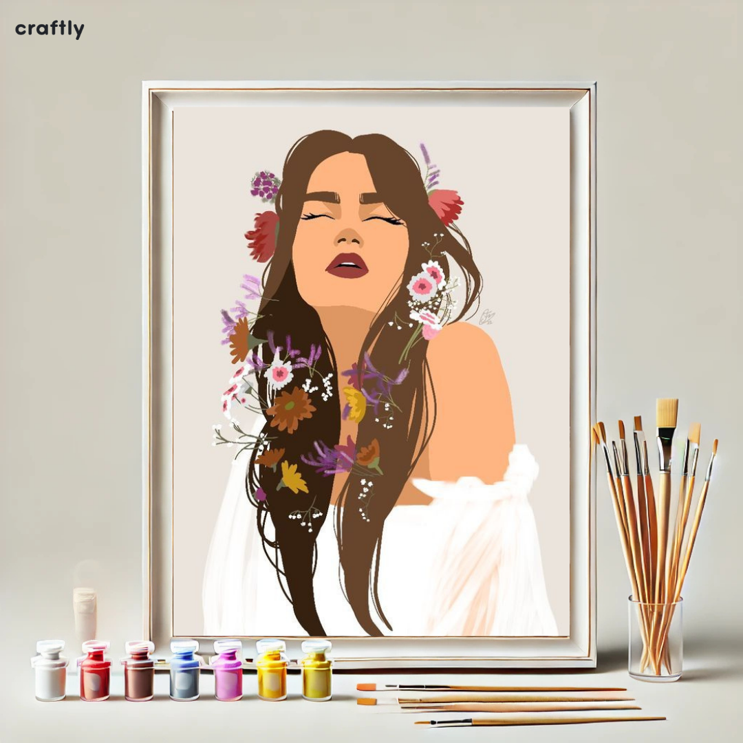 Paint by Numbers – Woman with Flowers in Hair