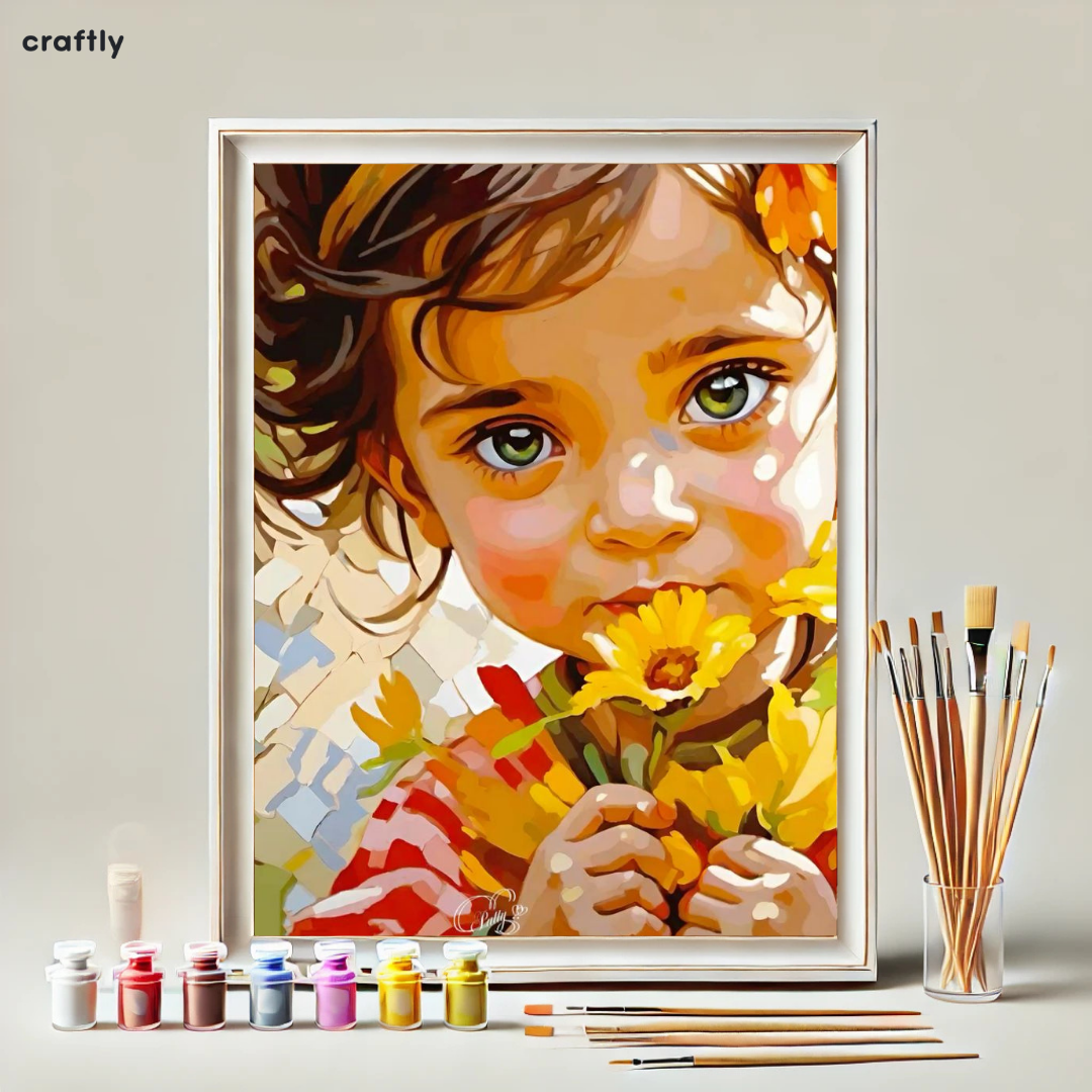 Paint by Numbers – Girl’s Portrait with Flowers