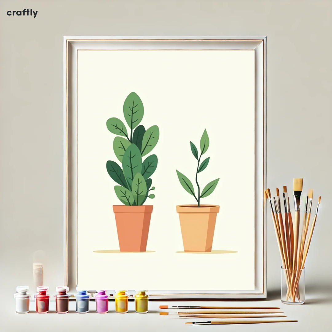 Paint by Numbers – Minimalist Potted Plants