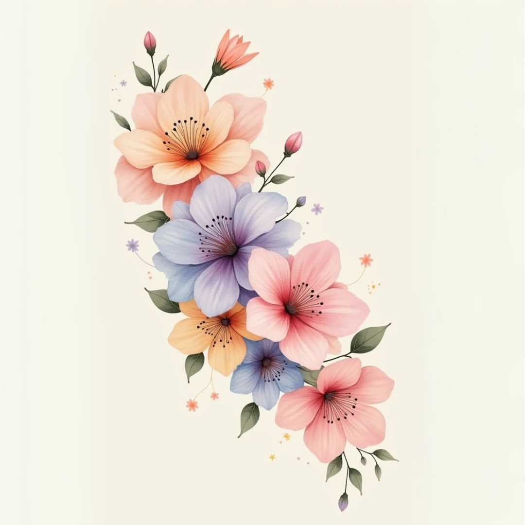 Paint by Numbers – Colourful Blossoms