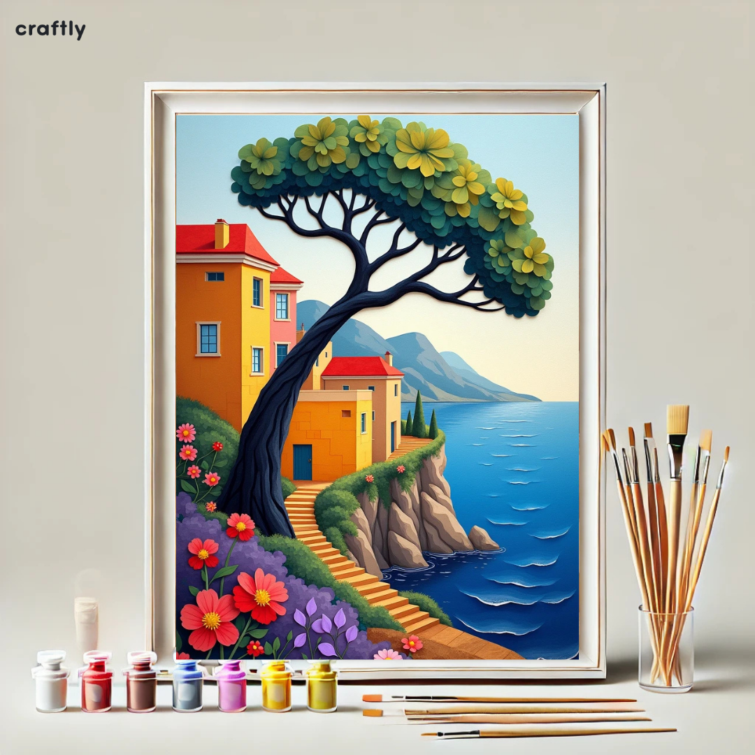 Paint by Numbers – Tree on a Cliff by the Sea