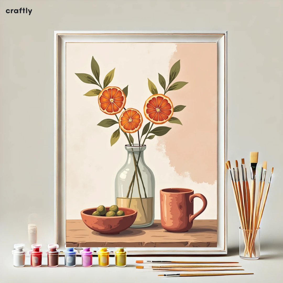 Paint by Numbers – Oranges in a Vase