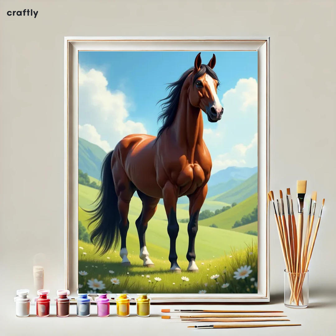 Paint by Numbers – Horse Standing in the Mountains