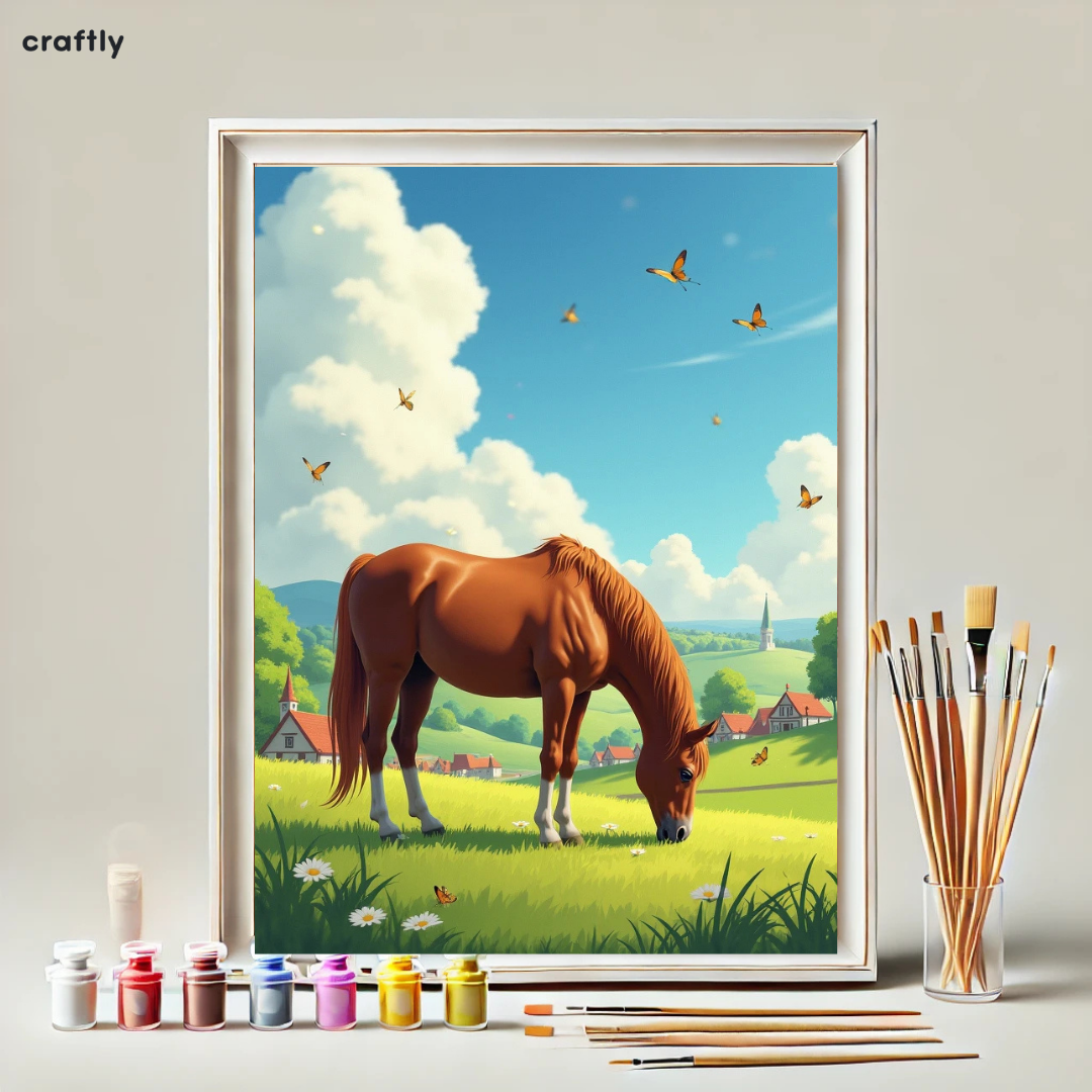 Paint by Numbers – Horse in a Flower Field