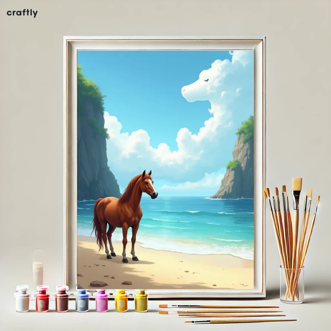 Paint by Numbers – Horse on a Magical Beach