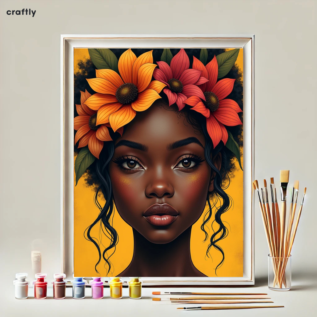 Paint by Numbers – Bold Floral Portrait