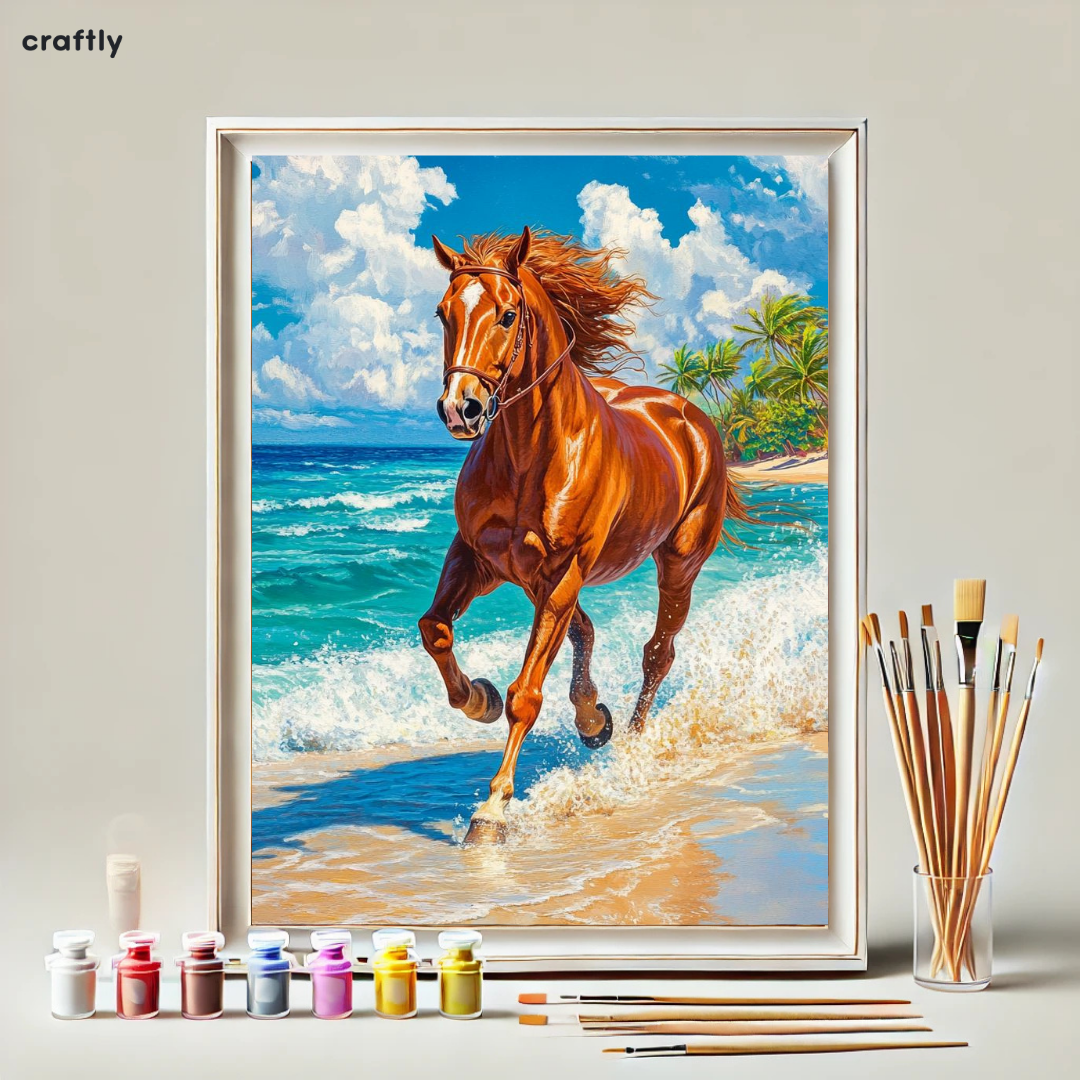 Paint by Numbers – Horse Galloping on the Shore