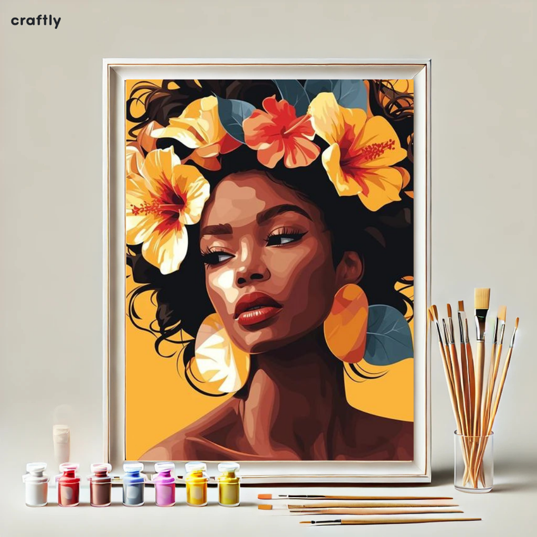 Paint by Numbers – Elegant Woman with Flowers