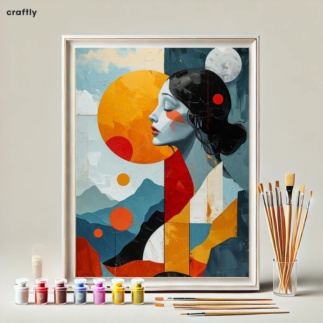 Paint by Numbers – Woman with Sun and Moon