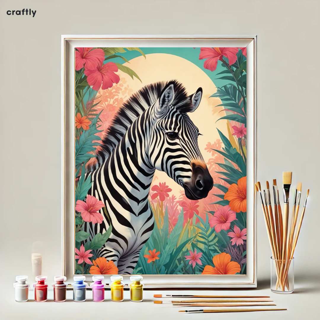 Paint by Numbers – Colourful Zebra