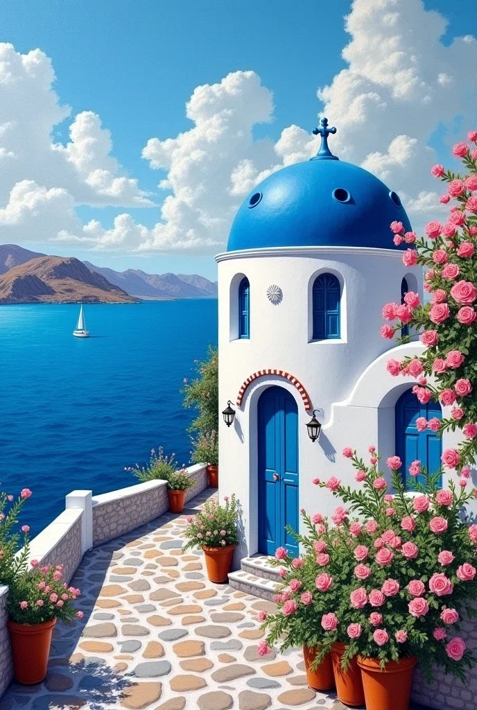 Paint by Numbers – Church Overlooking the Sea