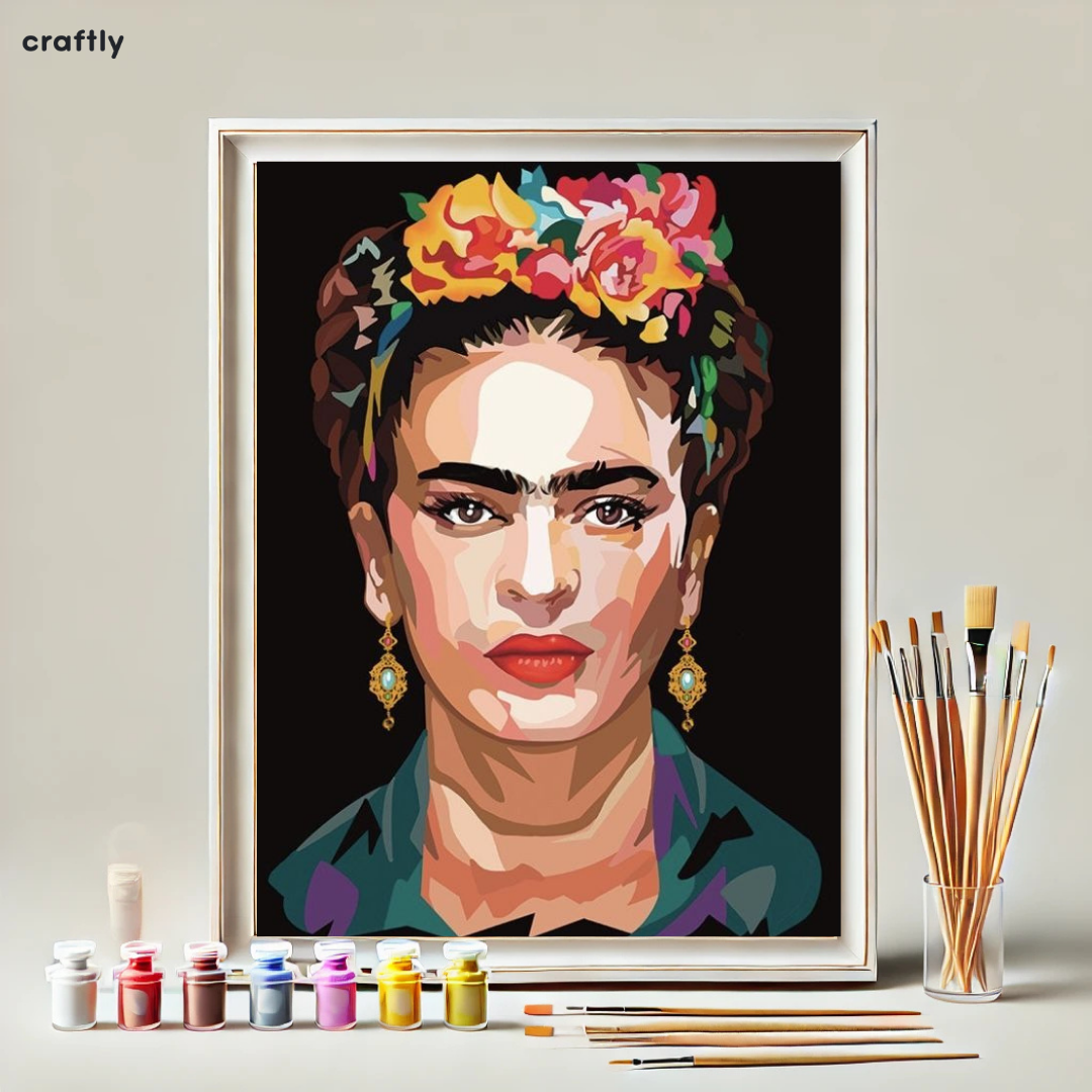 Paint by Numbers – Frida on a Black Background
