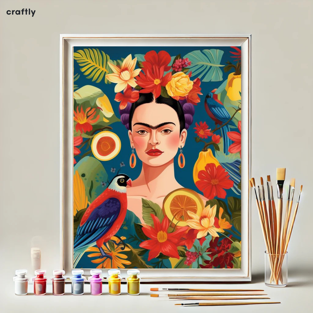 Paint by Numbers – Frida with Birds and Fruit