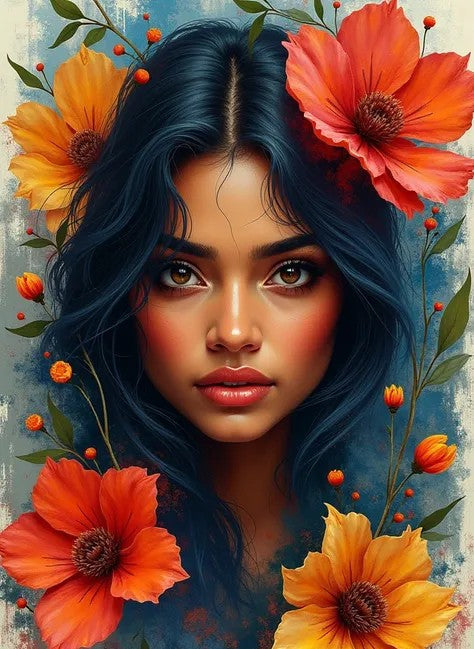 Paint by Numbers – Woman with Flowers