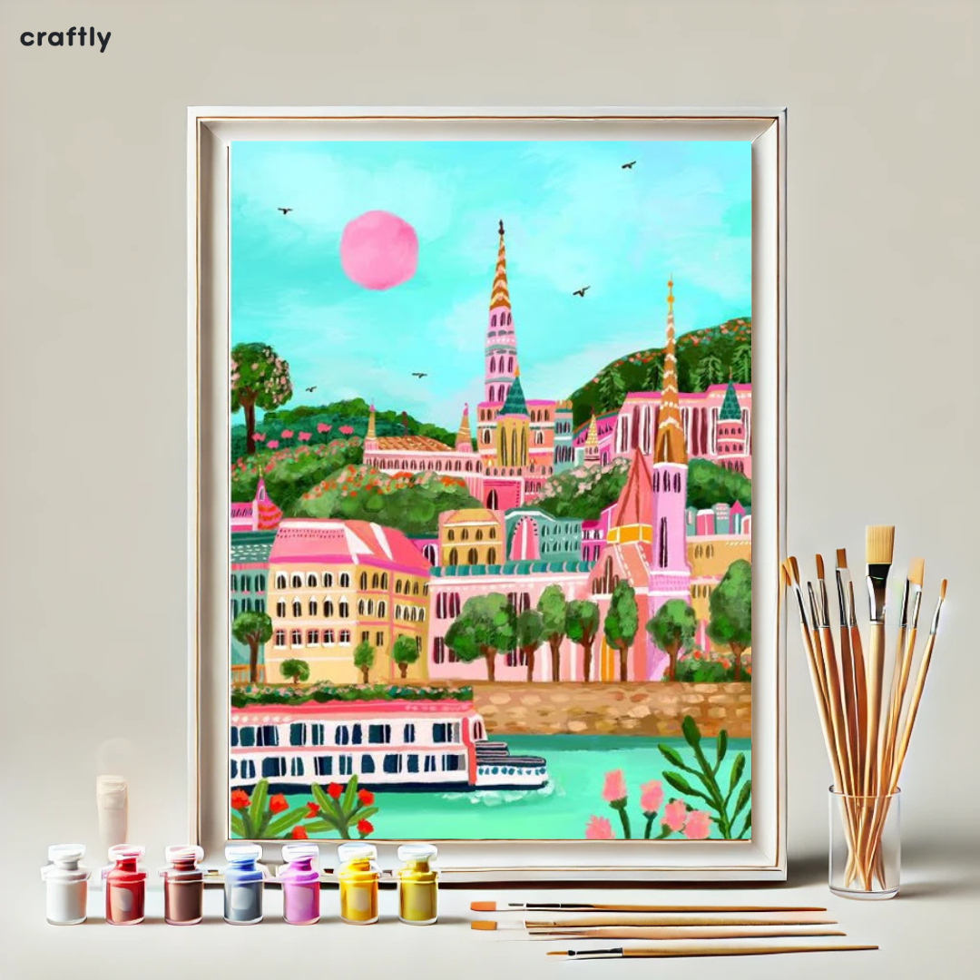 Paint by Numbers – Magical City in Painting Style