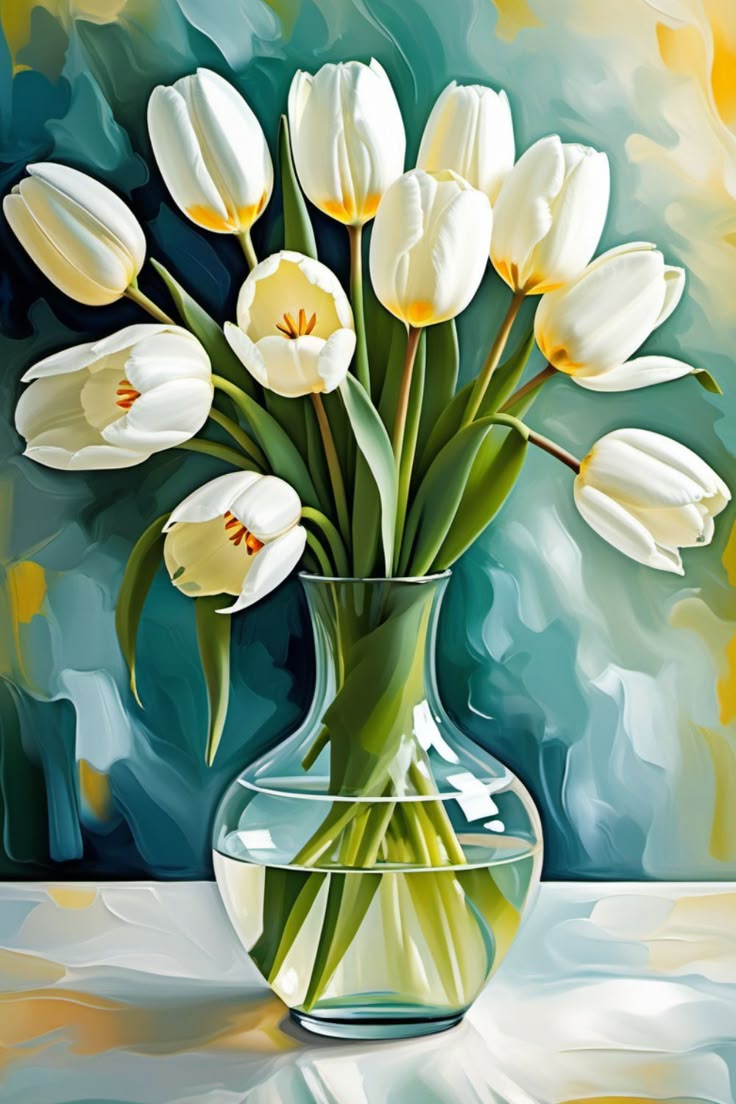 Paint by Numbers – White Tulips