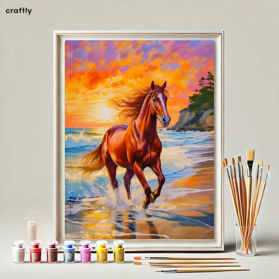 Paint by Numbers – Horse Running at Sunset