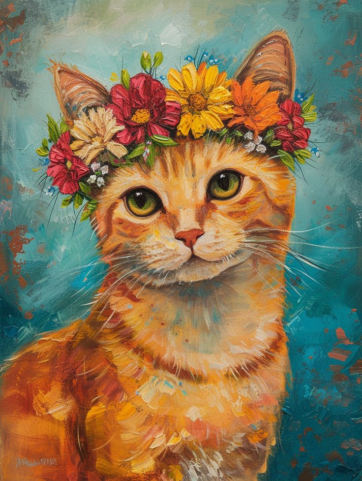 Paint by Numbers – Cat with Flower Crown