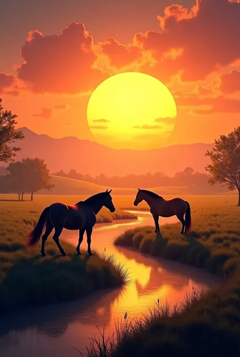 Paint by Numbers – Horses at Sunset