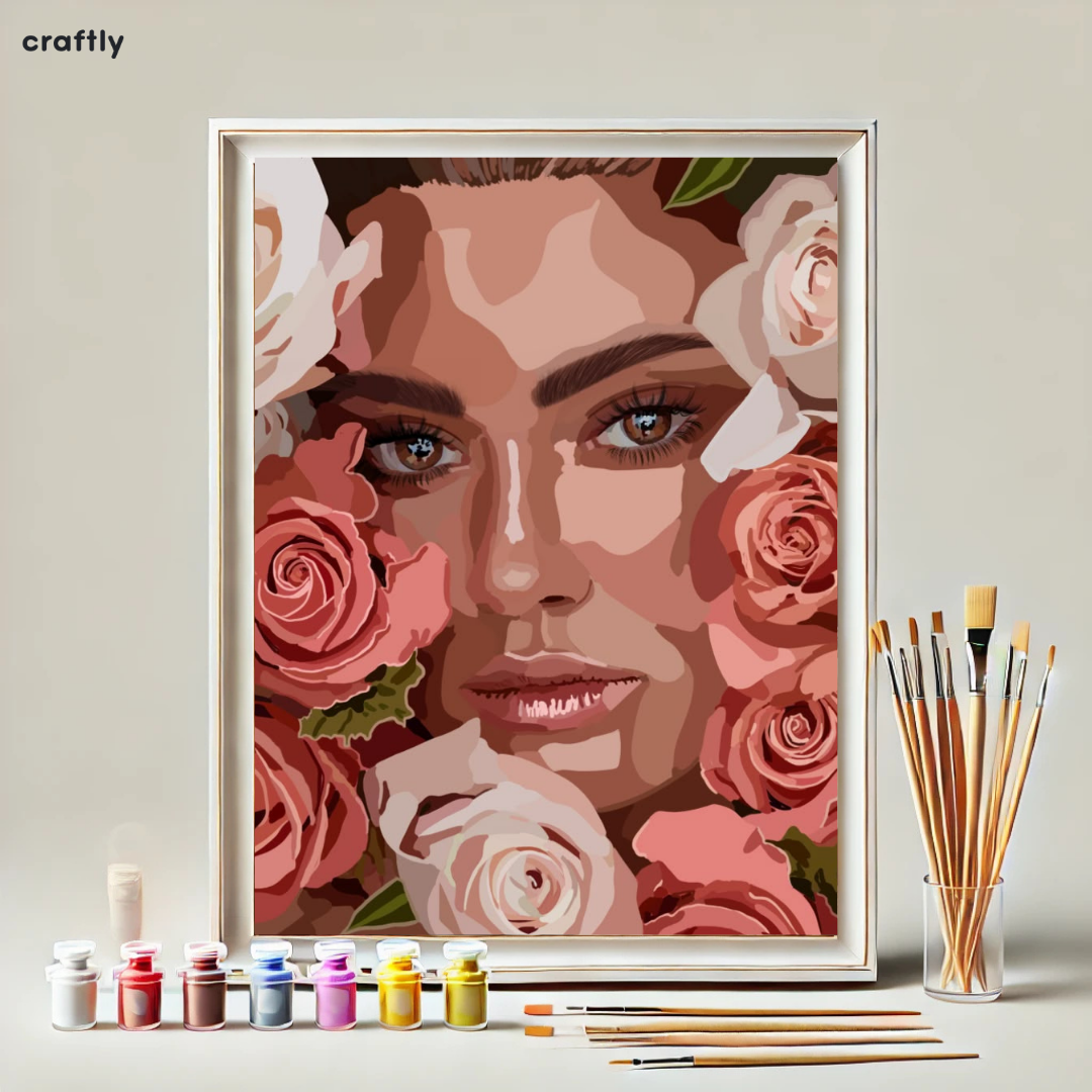 Paint by Numbers – Woman Surrounded by Roses