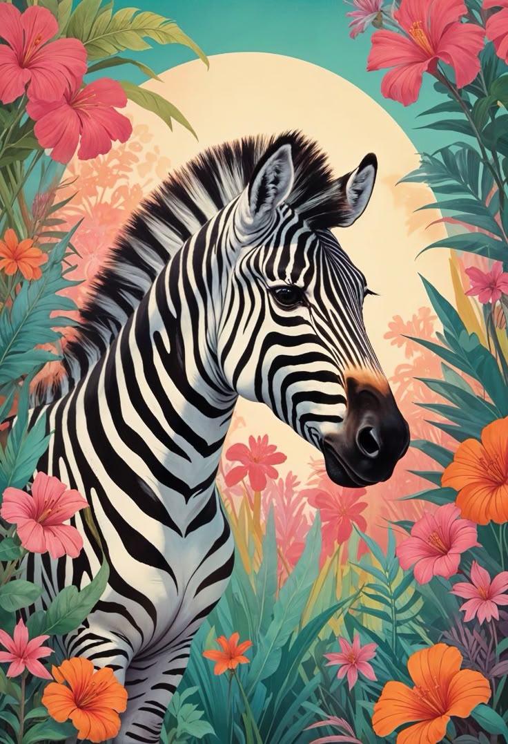 Paint by Numbers – Colourful Zebra