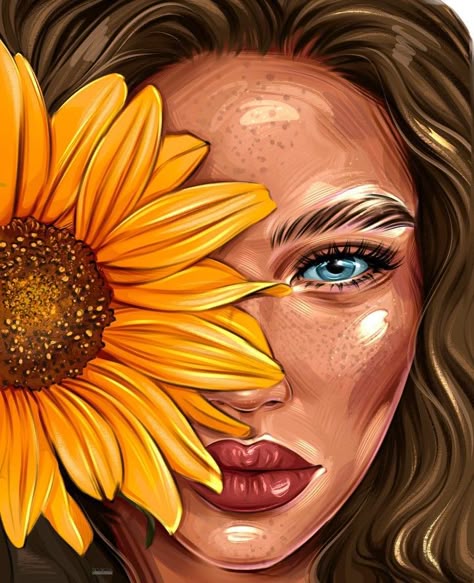Paint by Numbers – Woman with Sunflower