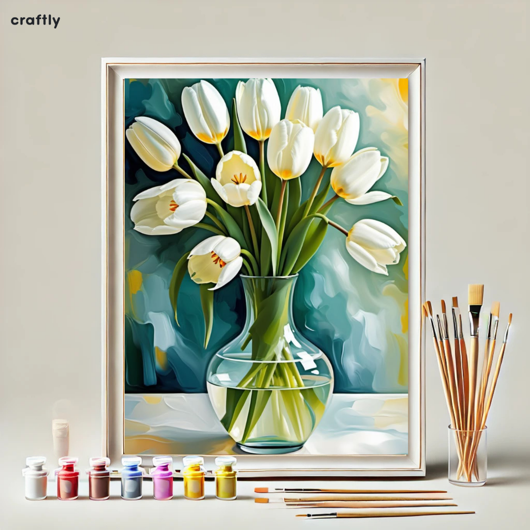 Paint by Numbers – White Tulips