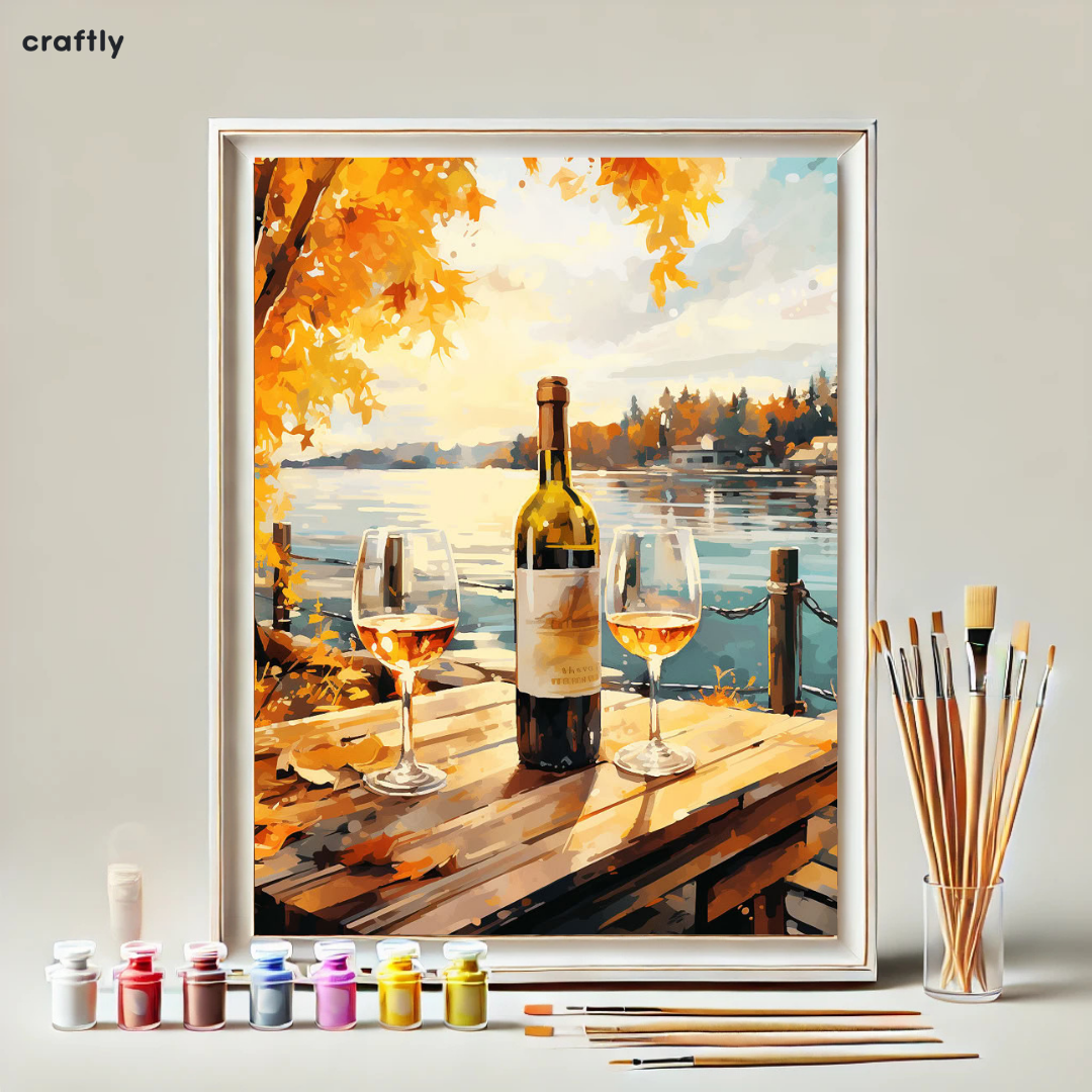 Paint by Numbers – Wine by a Peaceful Lake