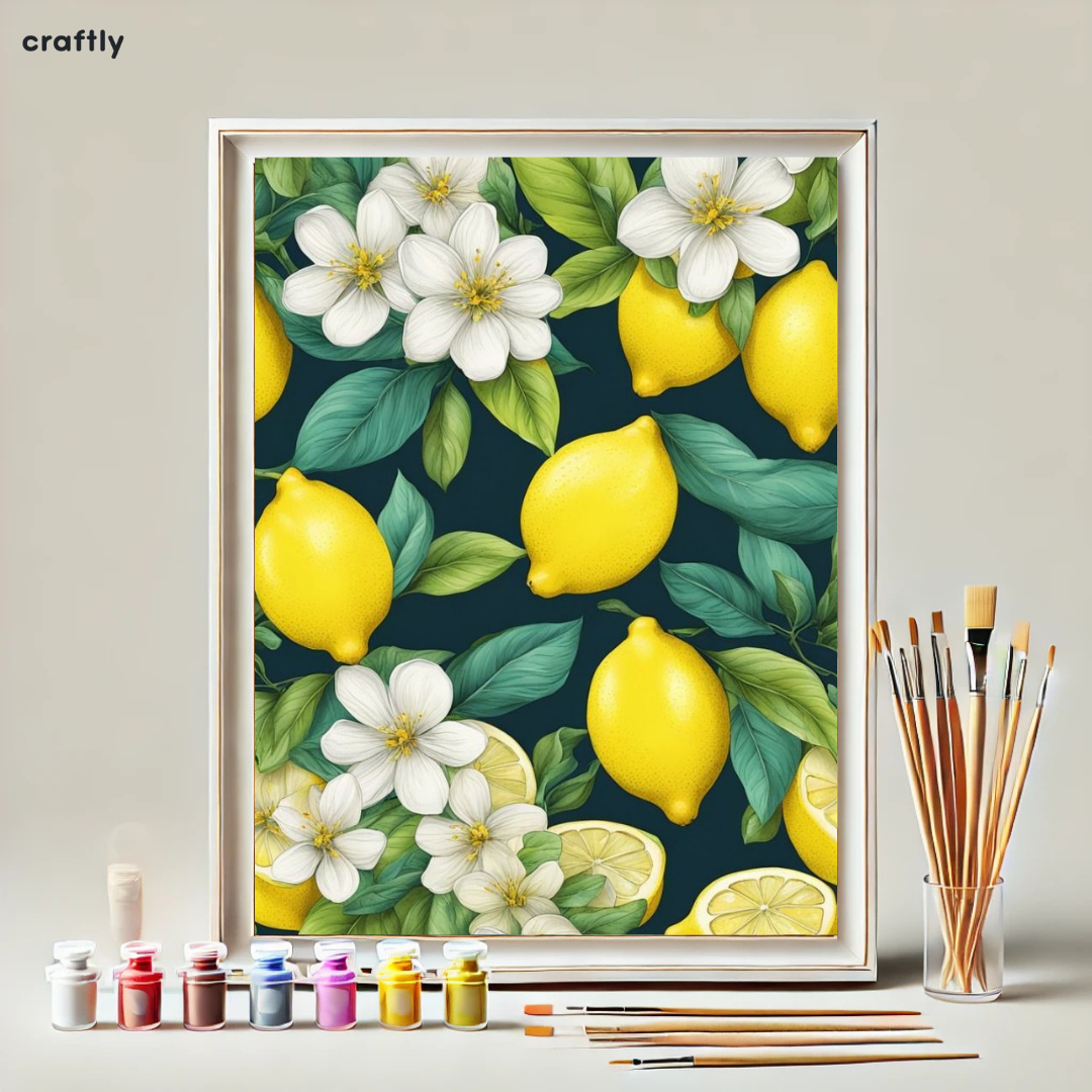 Paint by Numbers – Lemons and White Flowers