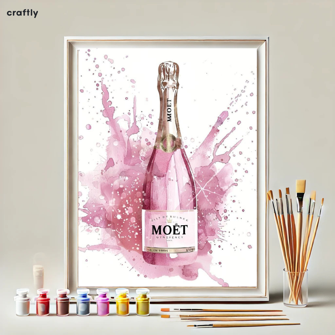 Paint by Numbers – Pink Champagne Bottle