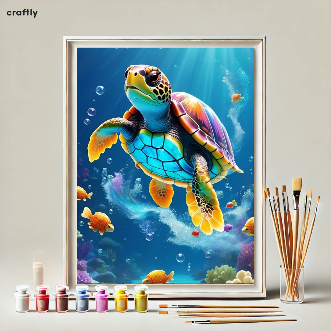 Paint by Numbers – Colourful Sea Turtle