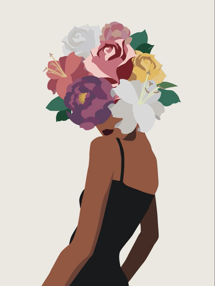 Paint by Numbers – Woman with Colourful Flower Bouquet