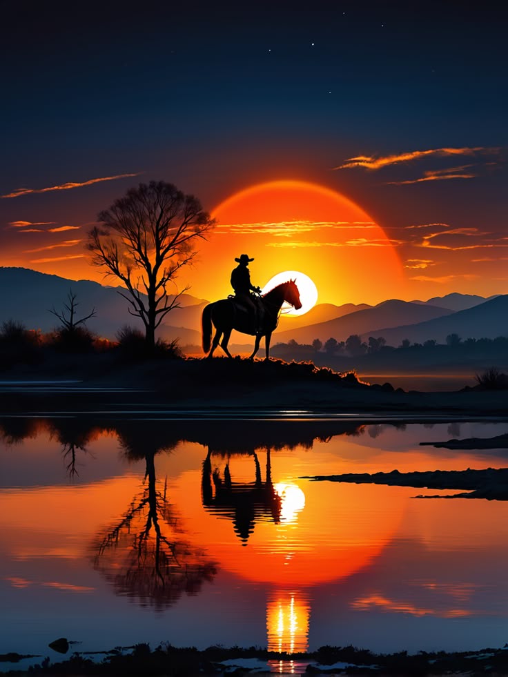 Paint by Numbers – Cowboy at Sunset