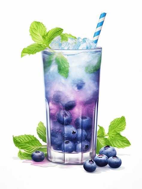 Paint by Numbers – Blueberry Mint Cocktail