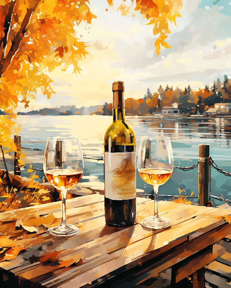 Paint by Numbers – Wine by a Peaceful Lake