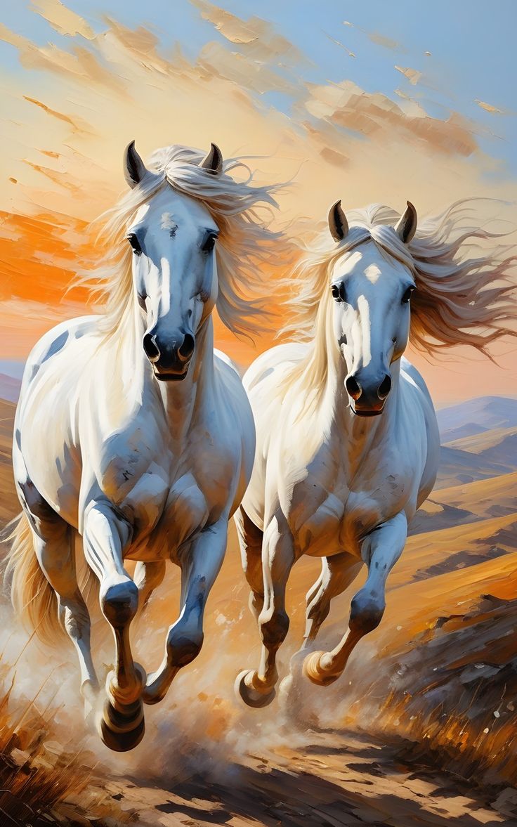 Paint by Numbers – Two White Horses