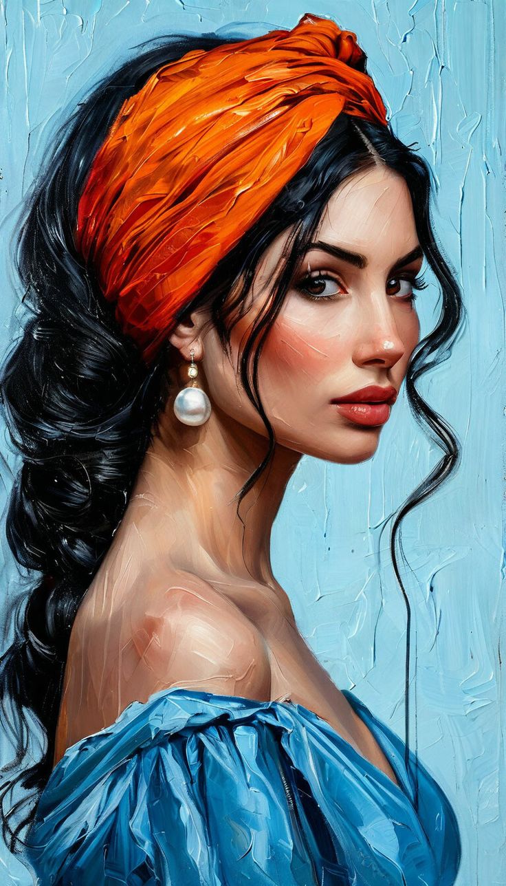 Paint by Numbers – Woman with Orange Headscarf
