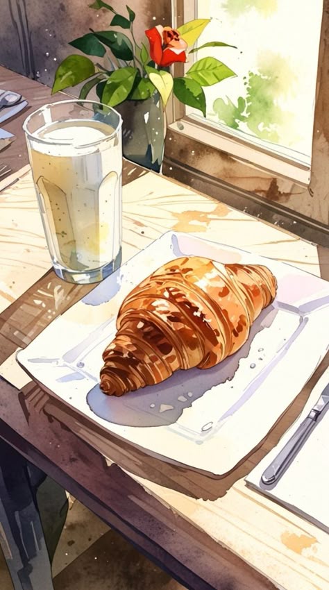 Paint by Numbers – Croissant and Drink