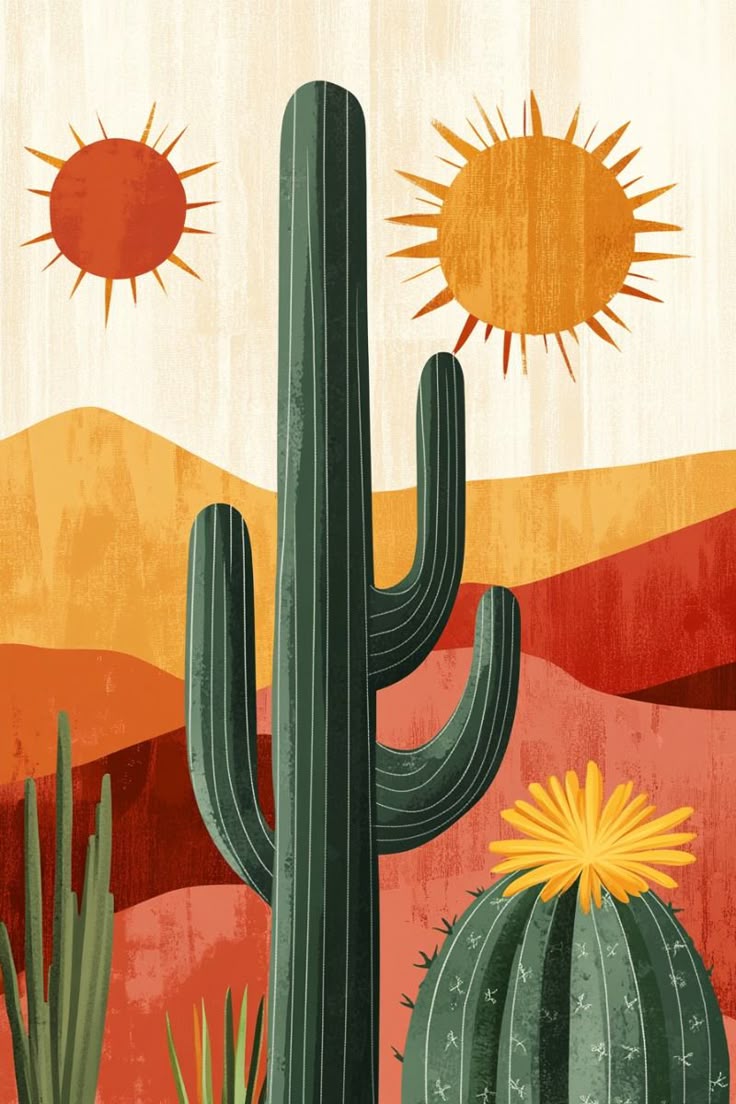 Paint by Numbers – Desert Cacti