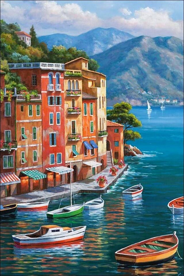 Paint by Numbers – Colourful Seaside Town