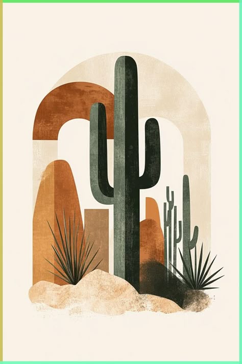 Paint by Numbers – Cactus Scene in the Desert