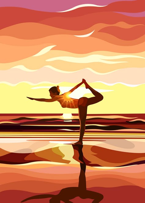 Paint by Numbers – Yoga at Sunset on the Beach