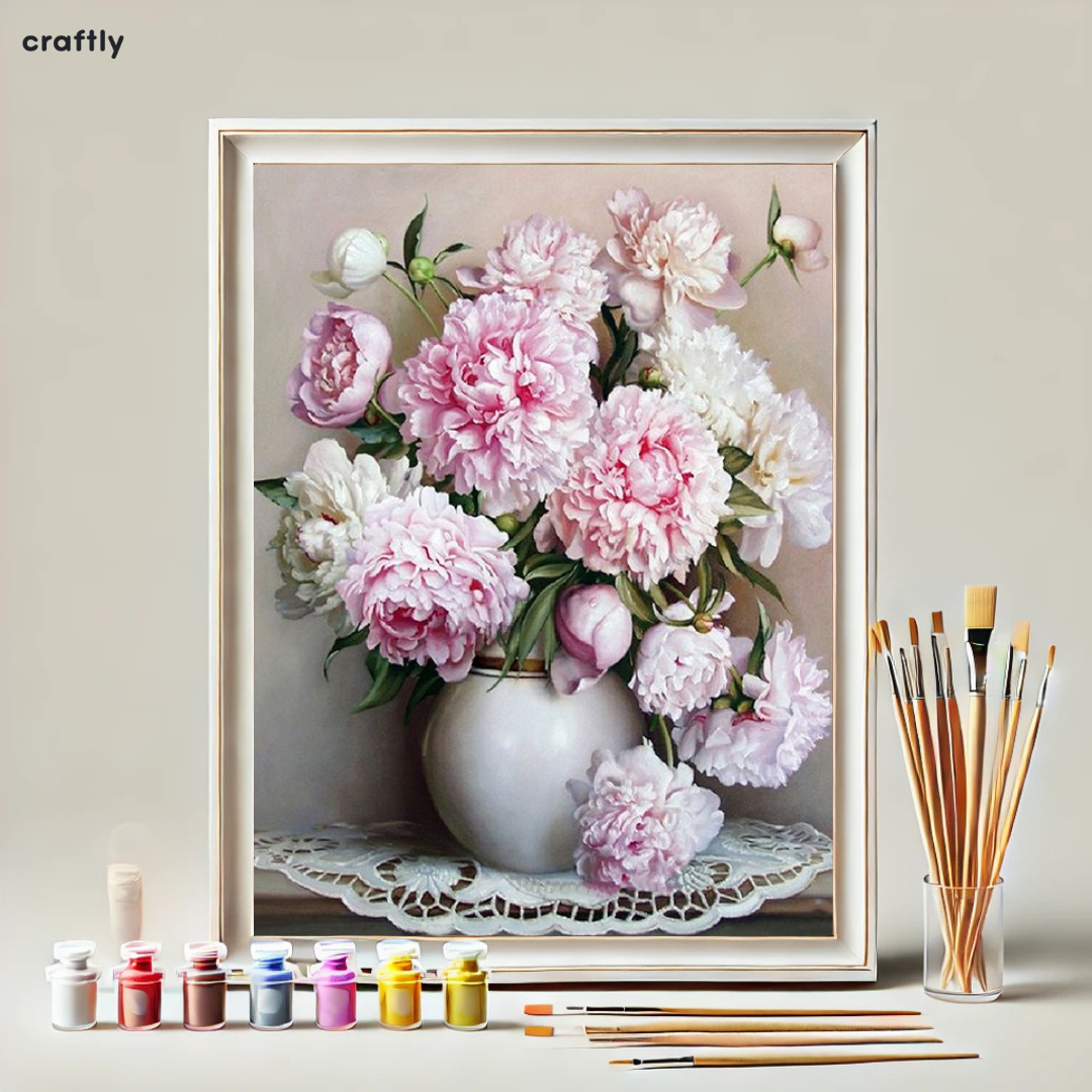 Paint by Numbers – Soft Peony Bouquet