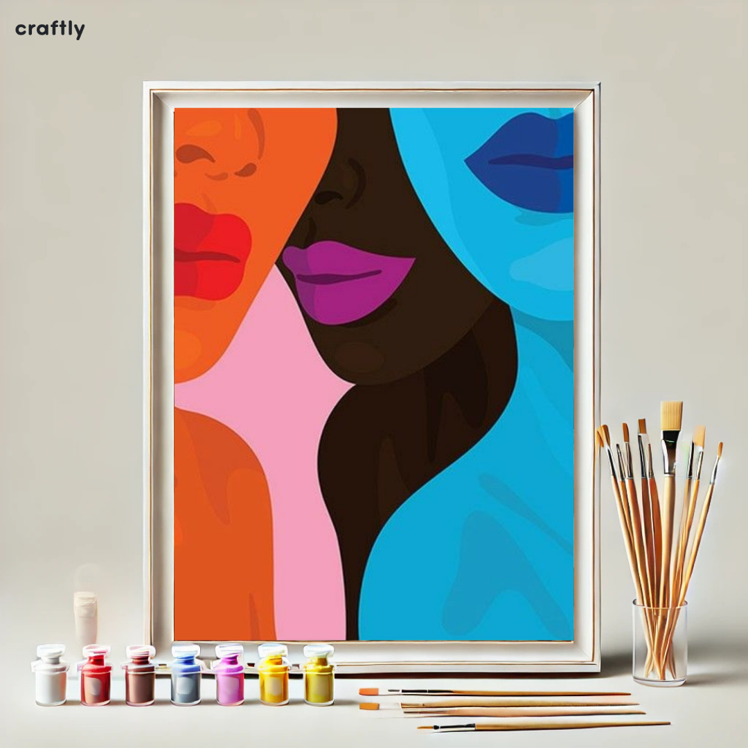 Paint by Numbers – Colourful Abstract Profiles