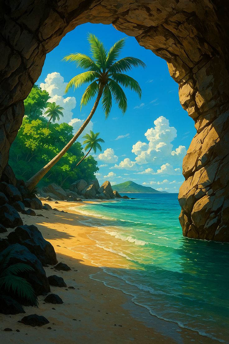 Paint by Numbers – Beach View Through the Cave