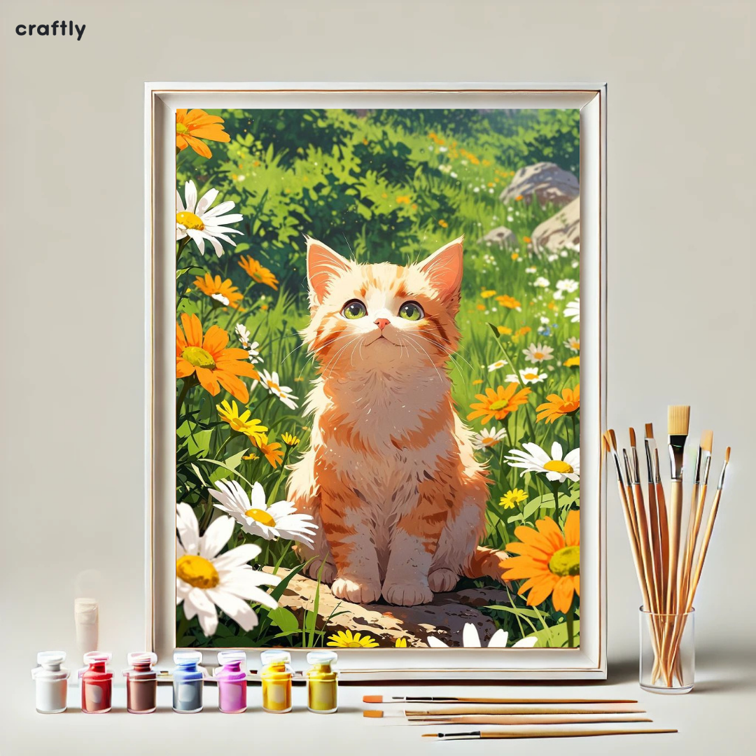 Paint by Numbers – Cat in a Blooming Garden