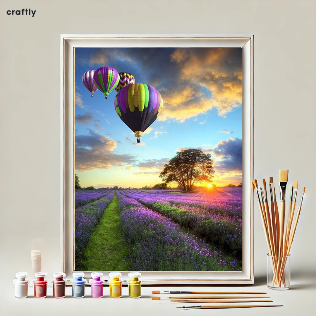 Paint by Numbers – Hot Air Balloons Over Magical Fields