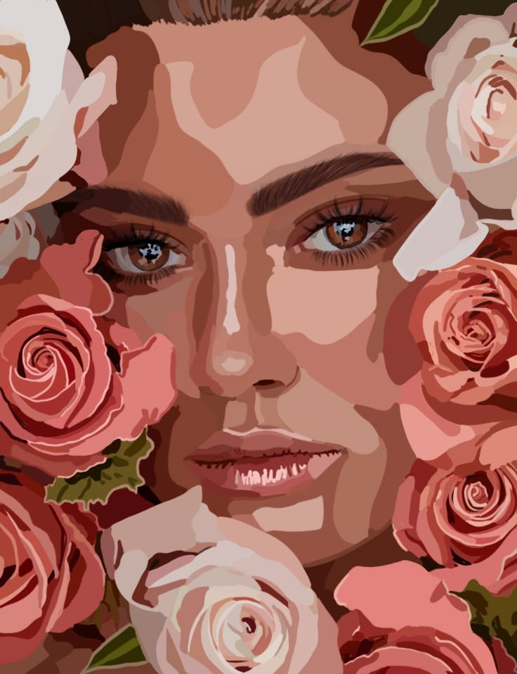 Paint by Numbers – Woman Surrounded by Roses